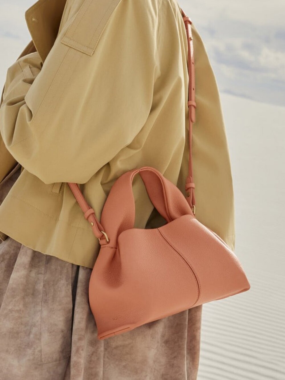 POLENE NUMERO NEUF MINI BAG - TEXTURED PEACH